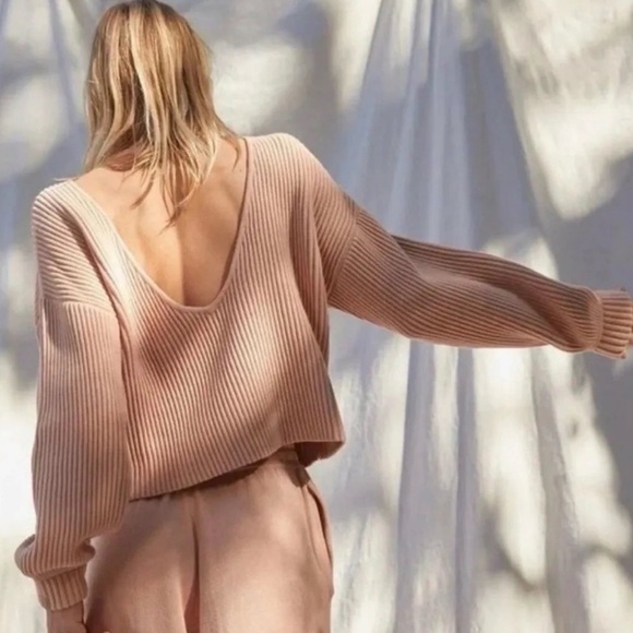 Lunya Cozy Cotton Silk Reversible Ribbed Pullover Sweater - Picture 5 of 13